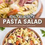 antipasto pasta salad pin collage